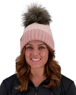 Obermeyer Denver Faux Fur Pom Beanie - Pink Sand