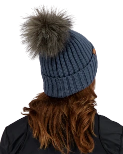 Obermeyer Denver Faux Fur Pom Beanie - Blue Ash -Obermeyer-US store WebZoom 1805721168 S02 MODSDE