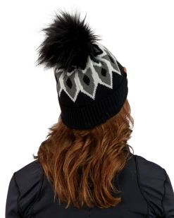 Obermeyer Fair Isle Faux Fur Pom Beanie - Black -Obermeyer-US store WebZoom 1806816009 S02 MODSDE