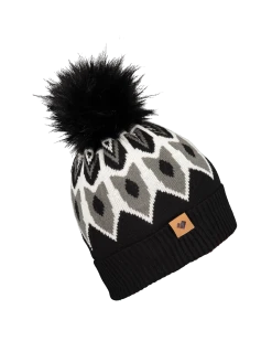 Obermeyer Fair Isle Faux Fur Pom Beanie - Black -Obermeyer-US store WebZoom 1806816009 S06 MQNSDE