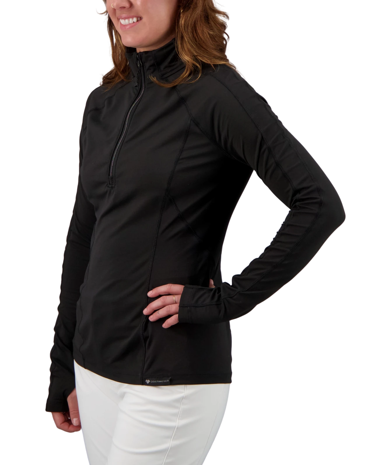 Obermeyer Discover 1/4 Zip Baselayer Top - Black 5 Obermeyer Discover 1/4 Zip Baselayer Top - Black - Image 3
