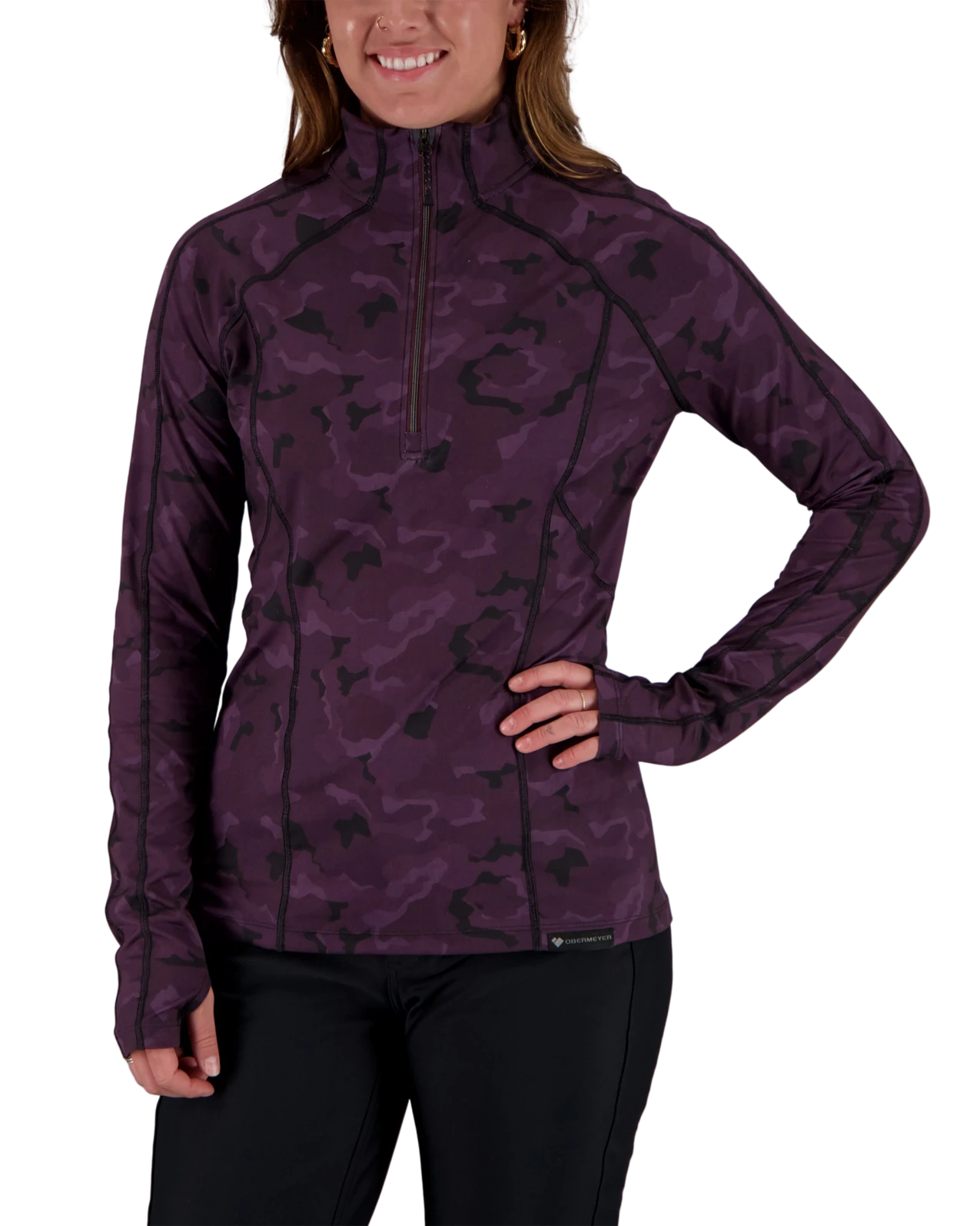 Obermeyer Discover 1/4 Zip Baselayer Top - Magnetic Camo 3 Obermeyer Discover 1/4 Zip Baselayer Top - Magnetic Camo
