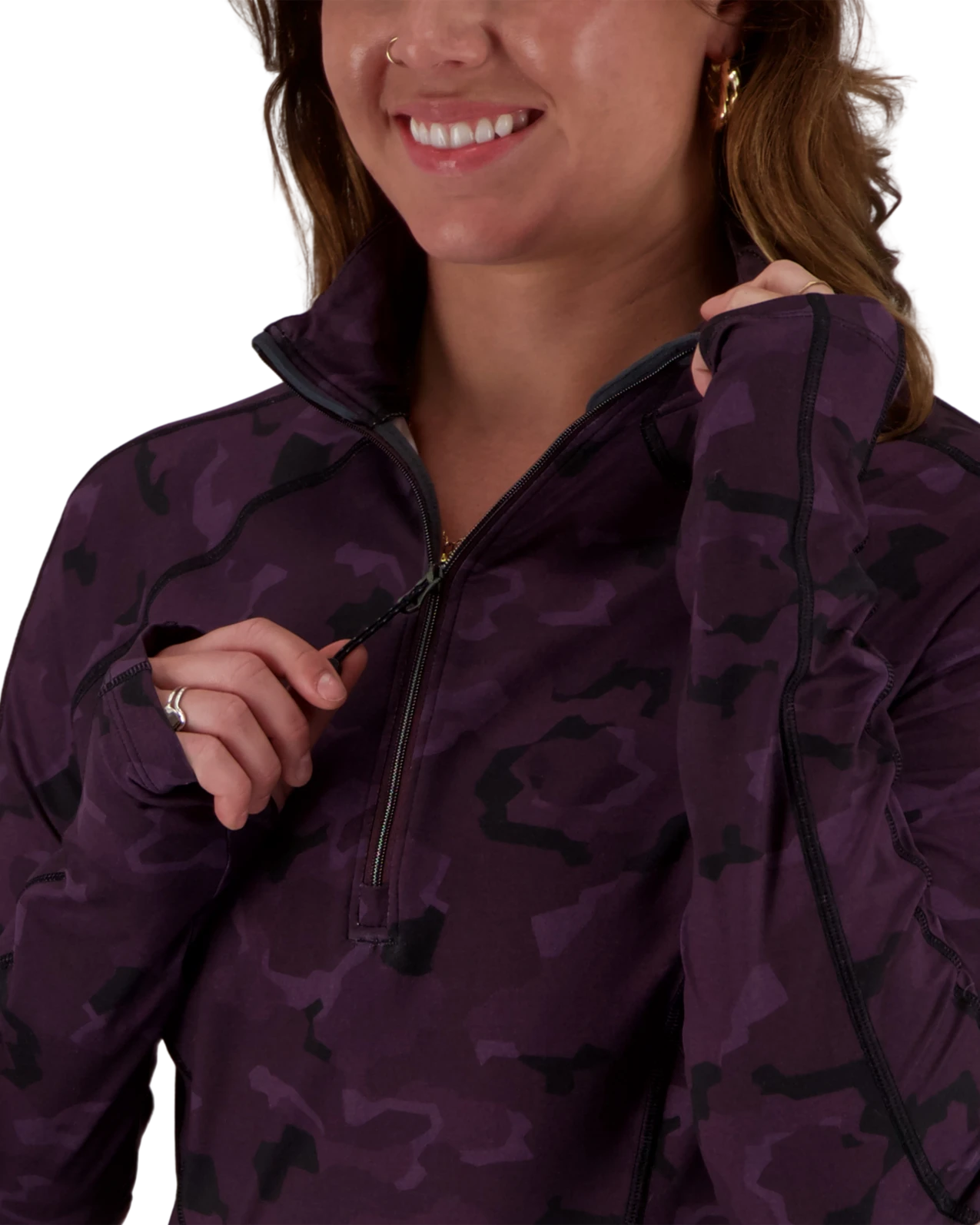Obermeyer Discover 1/4 Zip Baselayer Top - Magnetic Camo 6 Obermeyer Discover 1/4 Zip Baselayer Top - Magnetic Camo - Image 4