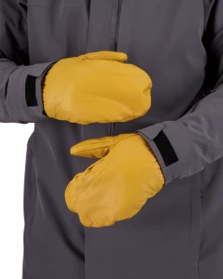 Obermeyer Men's Leather Mitten - Buckskin