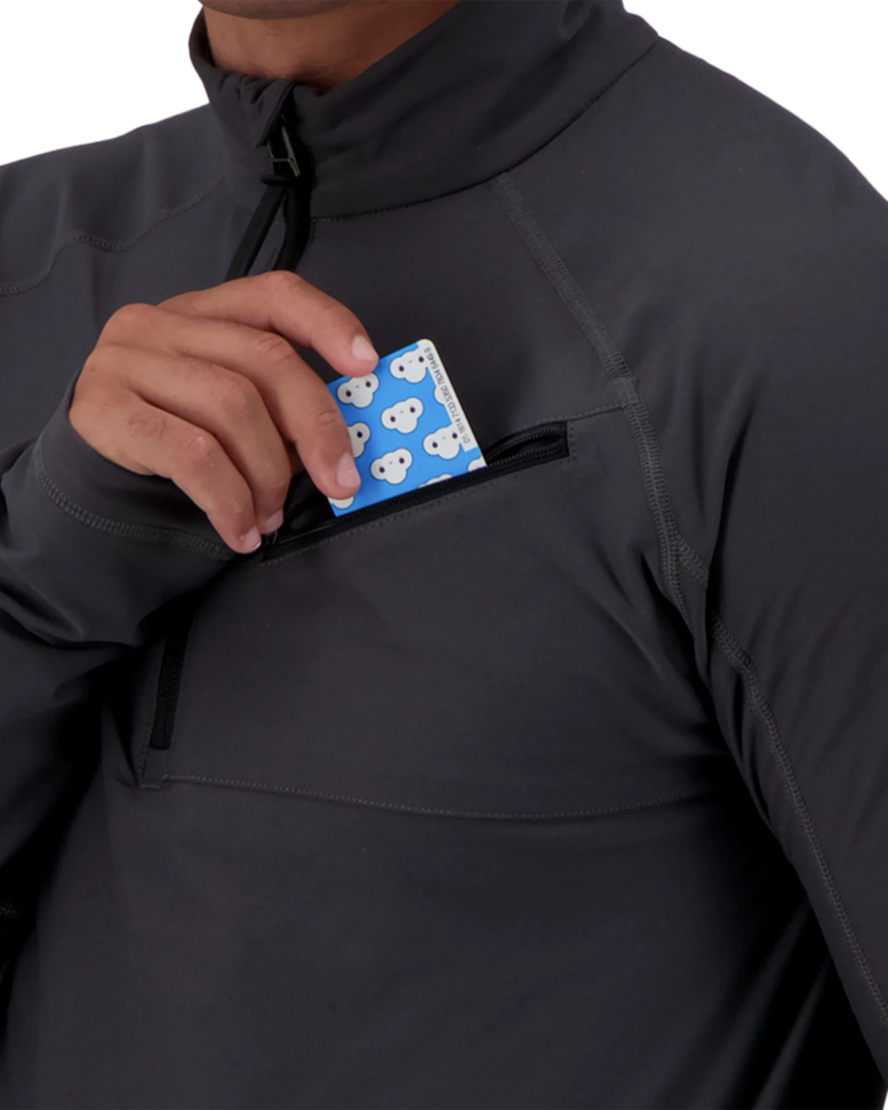 Obermeyer Flex 1/4 Zip Baselayer Top - Coal 6 Obermeyer Flex 1/4 Zip Baselayer Top - Coal - Image 4