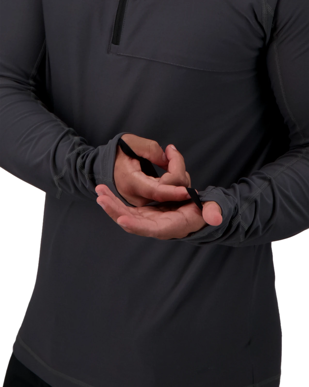 Obermeyer Flex 1/4 Zip Baselayer Top - Coal 7 Obermeyer Flex 1/4 Zip Baselayer Top - Coal - Image 5