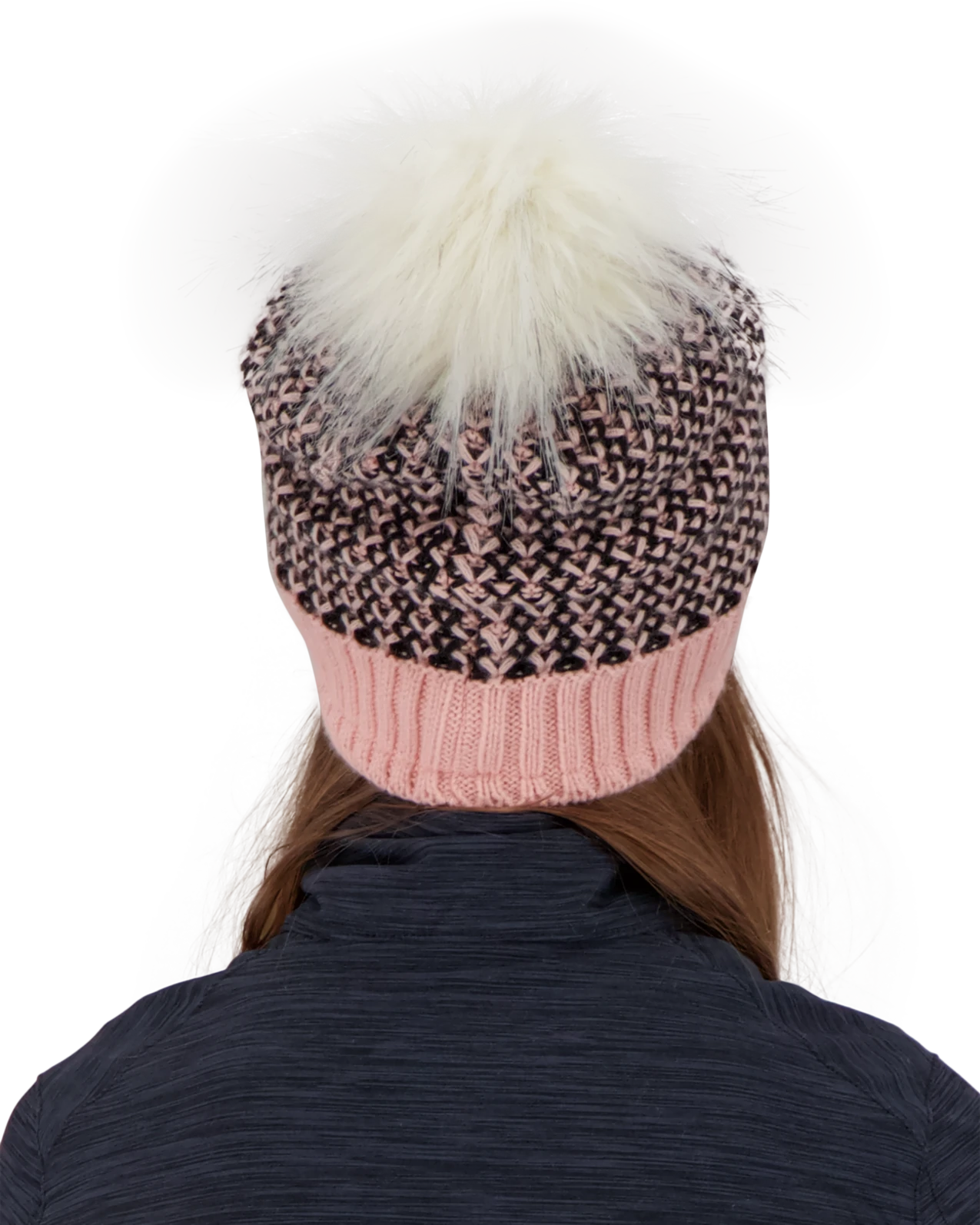 Obermeyer Tucson Faux Fur Pom Beanie - Pink Sand 4 Obermeyer Tucson Faux Fur Pom Beanie - Pink Sand - Image 2