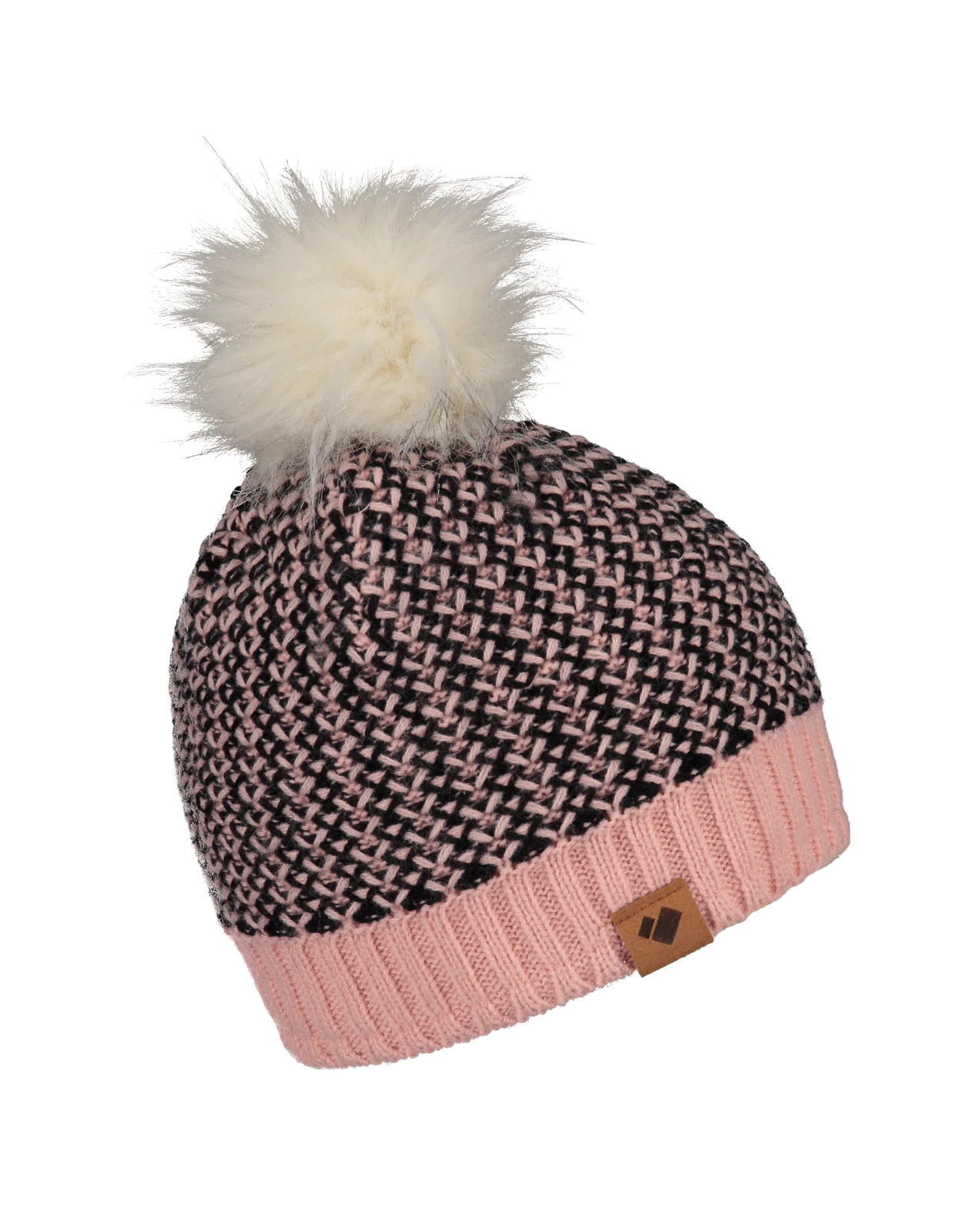 Obermeyer Tucson Faux Fur Pom Beanie - Pink Sand 6 Obermeyer Tucson Faux Fur Pom Beanie - Pink Sand - Image 4