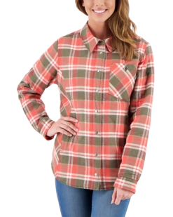 Obermeyer Women's Avery Flannel - Coral Berm Plai 12 Obermeyer Women's Avery Flannel - Coral Berm Plai -Obermeyer-US store webimage 1404619137 S05 MODFRT
