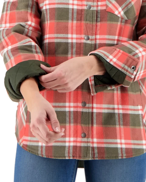 Obermeyer Women's Avery Flannel - Coral Berm Plai 9 Obermeyer Women's Avery Flannel - Coral Berm Plai - Image 7