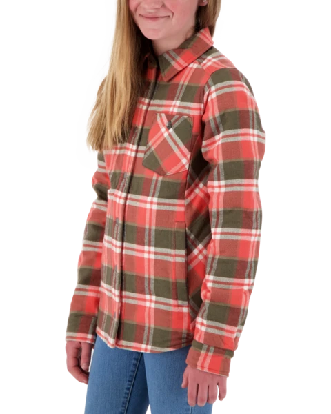 Obermeyer Teen Girls Avery Flannel - Coral Berm Plai 7 Obermeyer Teen Girls Avery Flannel - Coral Berm Plai - Image 5